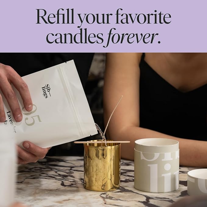 Siblings Essentials - Candle Refill Kit, DIY Candle Kit | (No 05: Clove, Lavender, Cedarwood) and Rejuvenating Body Bar Soap (Arctic Tides)