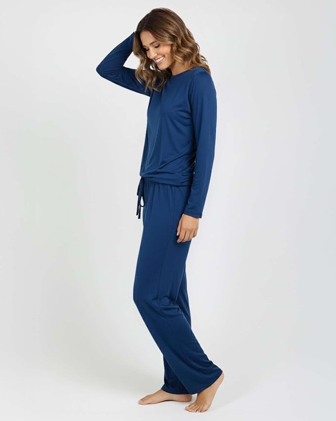 Real Essentials 2 Pack: Women's Comfy Pajama Sets - Short & Long Sleeve Ladies Loungewear Sleepwear PJs (Available In Plus)