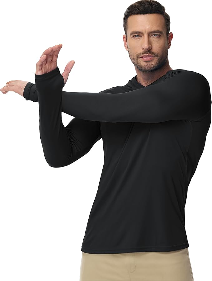 Boladeci Men's UPF 50+ Sun Protection Lightweight Hoodie Shirts Long Sleeve Fishing Shirt SPF UV Hiking Swim