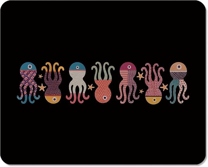 Colorful Octopus Dish Drying Mats for Kitchen Counter, Octopus Gifts, Nautical Coastal Absorbent Reversible Coffee Bar Mat Drying Pad for Kitchen Decor, 12x15 Inch