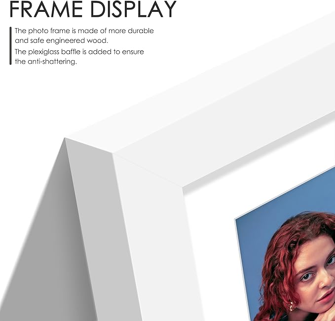 8x16 Collage Picture Frame, 5x7 Collage Picture Frame Displays Three 5x7 inch Photos, or 8x16 (Without Mat) for Available Horizontal Wall Mounting Display and Vertical, White.