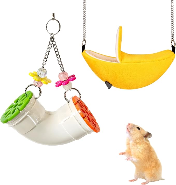 2PCS Rat Toys and Rat Cage Accessories, Rat Enrichment Toys for Mental Stimulation and Foraging Activities, Interactive Puzzle Toys for Rats, Mice and Parakeets