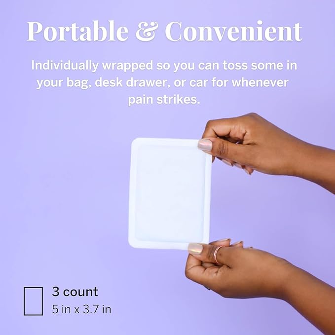 Pixie Period Cramps Menstrual Pain Relief Heat Patches - Lower Abdominal & Back Ache Therapy - Natural Alternative to Lidocaine ICY Hot - Up to 8 Hours - 3 Count Discreet Disposable Heat Pads