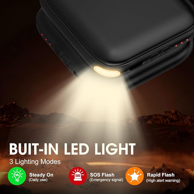 Hand Warmers Rechargeable 2 Pack - 6000mAh 3-Temp Fast Heating Electric Hand Warmers with LED Light, UL Certified Portable Pocket Heater, Hunting Essentials, Gifts for Christmas Men Women Teens