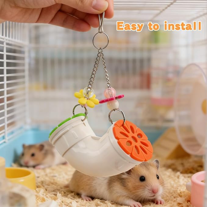 Mouse Rat' Enrichment Toys, Rat' Foraging Toy, Interactive Treat Dispenser Slow Feeder Hanging Fancy Mice Cage Accessories for Ra-ts Guinea Pig Small Pet, Wide Opening (Random)