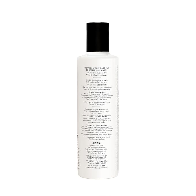 SEEN Shampoo & Conditioner Bundle, Fragrance-Free - Non-Comedogenic & Hair Care - Dermatologist-Developed, Safe for Sensitive, Eczema & Acne-Prone Skin