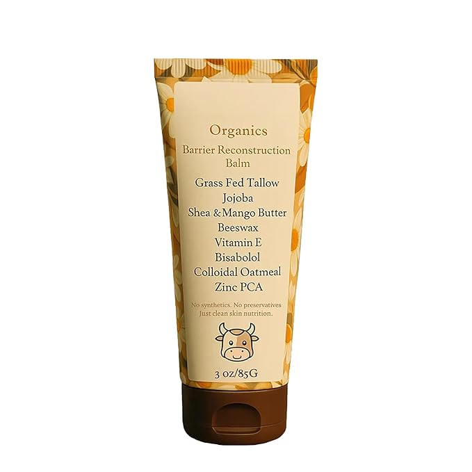 𝐁𝐞𝐥𝐚𝐧𝐨 Tallow Glow, 𝐁𝐞𝐥𝐚𝐧𝐨 Tallow Barrier Reconstruction Balm, With Colloidal Oatmeal Organics Tallow, Deep Nourishment & Lasting Resilience, Soothes And Replenishes Skin (1PCS)