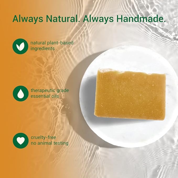 Herb’N Eden - Tea Tree & Turmeric Bar Soap - Moisturizing Face & Body Soap - Natural Plant-Based Ingredients & Essential Oils - Handmade in USA - 3 Pack