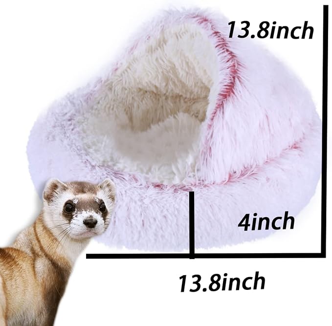 Ferret Bed Cave and Hideouts，Ferret Hideaway Bed Accessories for Cage Ferret Beds and Hideouts (Pink)
