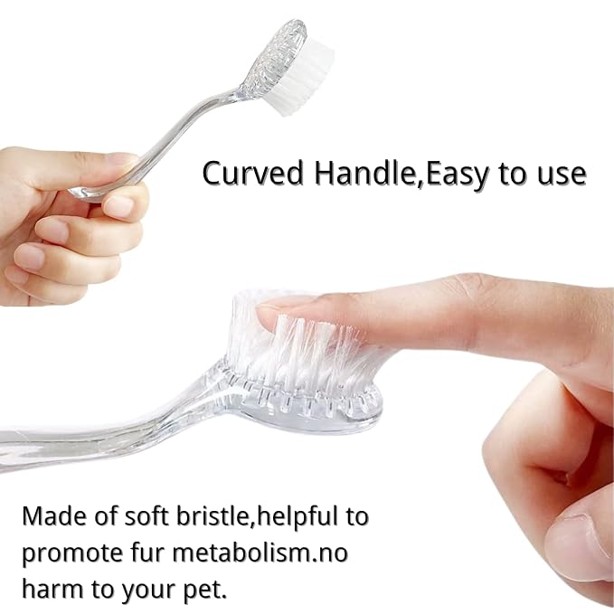 3 Pack Small Animal Grooming Brush - Hair Brush with Lid Soft Cleansing Bristles for Hamster Guinea Pig Rabbit Chinchilla Ferret Massage Combs Cleaning Supplies (3 Pack, White+Purple+Blue)