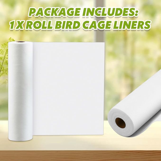 Drydiet Cage Liner for Birds, 100 ft x 11 Inch, Parakeet Cage Liners | Disposable, Precut Absorbent Bird Paper Accessories, for Pet Animal, Parrot, Parakeet, Conure, Superior Absorbent Liner