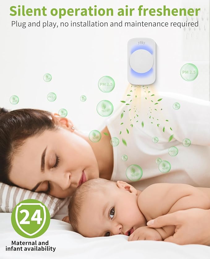 ySky Plug In Air Purifier for Home (3 packs), Negative Ion Air purifier,Quiet Ionizers Air Freshener for home,Bathroom,Bedroom,Portable Air Purifiers for Odor,Pet smell,Mini Air ionizers