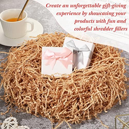 2LB Brown Crinkle Cut Paper Shred Filler Shredded Paper for Gift Box for Graduation Wedding Christmas Birthday Wrapping Boxes Bags