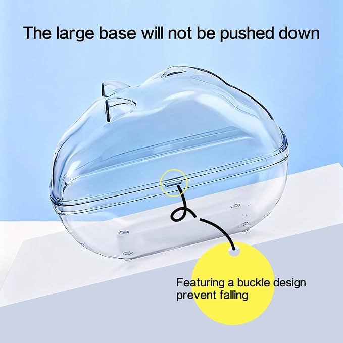 Hamster Bathtub,Sand Bath Container,Mouse dig Box,Splash Proof Hamsters Sand Box Bathroom,Transparent House sandbath for Hamsters,Hamster Toilet Small Animal Habitat Décor(M 5.7 * 4 * 4inches)