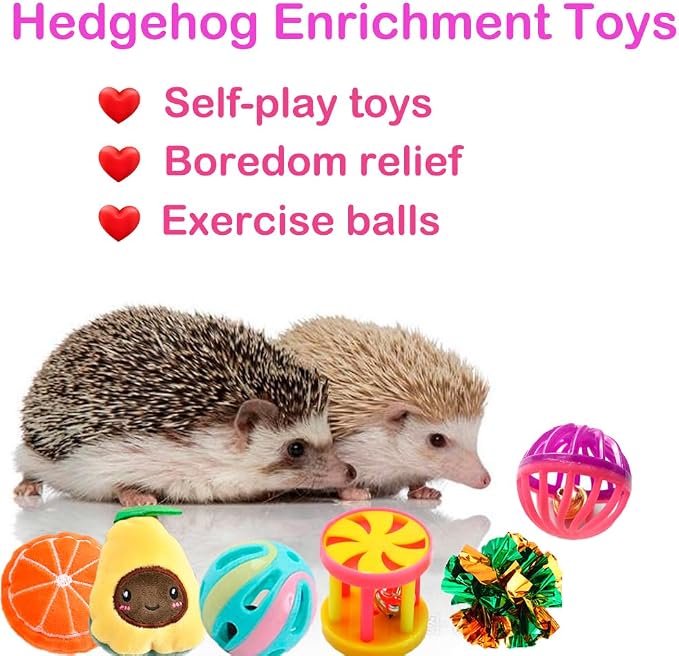 10 pcs Cute Hedgehog Enrichment Toys Hedgehog Supplies Cage Accessories Small Animal Ball Bell Pet Interactive Exercise Ball Entertainment