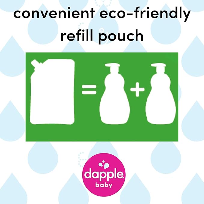 Dapple Baby Bottle Soap, Hypoallergenic Dish Soap for Baby Bottles, Powered by Plants, Fragrance Free, 34 Fl Oz (Pack of 2)