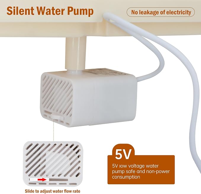 Automatic Bird Bath for Cage, Parakeet Bath with Pump | Indoor Bird Shower with Running Water, Filter, Bird Cage Accessory for Pet Birds Conure Budgies Cockatiels Lovebird