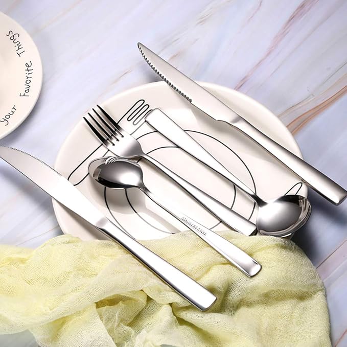 Stainless Steel Customized Flatware with Forks Spoon,Personalized Name Will be Engraved on Your Tableware Engraved Forks Spoon 2 pice