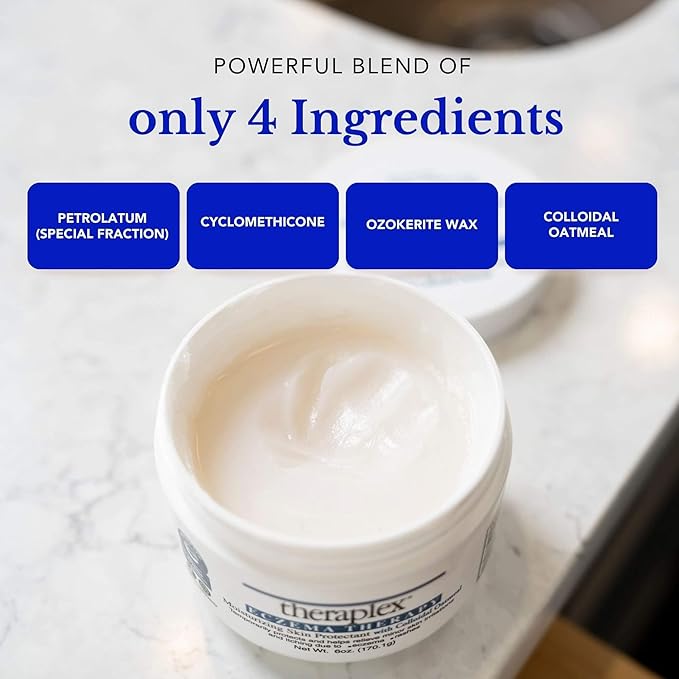 Theraplex Eczema Cream for Eczema Treatment 3oz - TSA Compliant Anti Itch Cream with Colloidal Oatmeal, Calming for Sensitive Skin - Soothing Relief