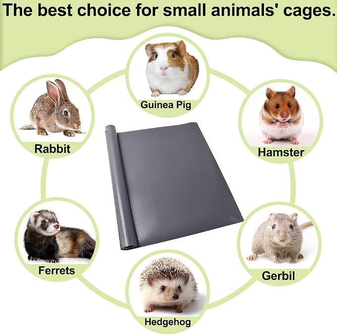 Waterproof Guinea Pig Bedding Rabbit Cage Liner, 18x79 1PCS Grey | Cut To Fit Cage,Rabbit Bedding,Hamster Cage Accessories For Rabbits, Hamsters, Gerbils, and Chinchillas, Easy to Clean