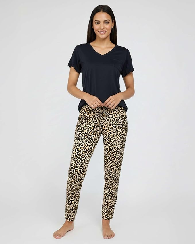 Real Essentials 2 Pack: Women's Comfy Pajama Sets - Short & Long Sleeve Ladies Loungewear Sleepwear PJs (Available In Plus)