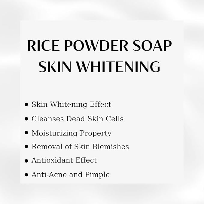 Organic Bar Soap Moisturizing Soap Made from Natural Oil | Hair Hand Face Body Bath Wash | Skin Care Cleanser Shampoo (Rice Powder)