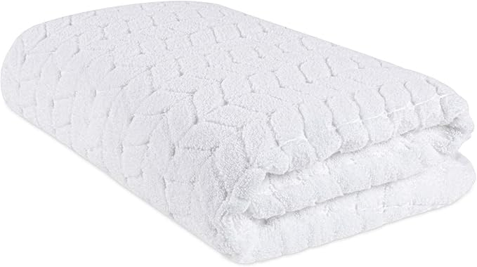 Turkish Cotton Ultra-Soft Plush Absorbent Quick Dry Bathroom Towel Set, Made in Turkey (White, Bath Sheet)