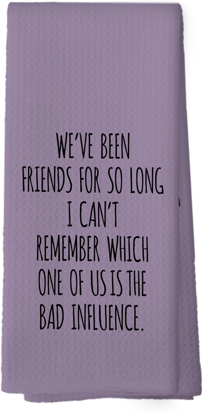 Funny Sarcastic Friend Gifts Purple Kitchen Towels, Humorous Friendship Gifts Hand Towels for Bathroom, Long Distance Friendship Gifts Decorative Tea Towels Dish Towels,BFF Gifts, 16x24 Inch
