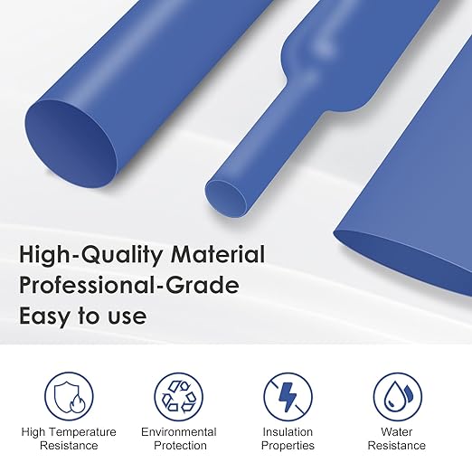 ASHINER Blue Heat Shrink Tubing Kit - 580Pcs EVA Material in 11 Sizes - Ideal for Electrical Insulation, Repairs, and Wire Connectors with User-Friendly Design and Storage Case