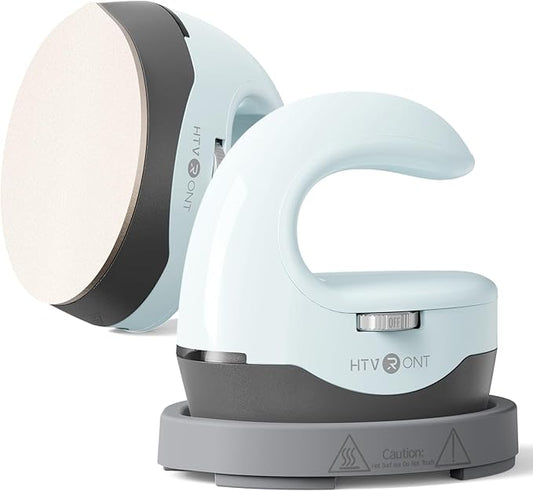 HTVRONT Heat Press H1 Mini Heat Press Machine, Small Heat Press Portable Iron Press Machine for T Shirts, Hats, Heating Transfer Projects (H1 Bubble Blue)