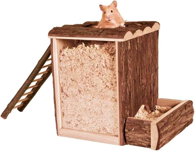 Trixie Large Wooden Digging Tower for Pet Hamster, 25 × 24 × 20 cm