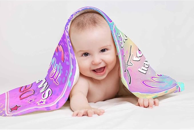D-Story Personalized Throw Blankets, Custom Blankets with Name American African Girl Blanket Customized Blankets for Kids Adults Women Men Personalized Gifts
