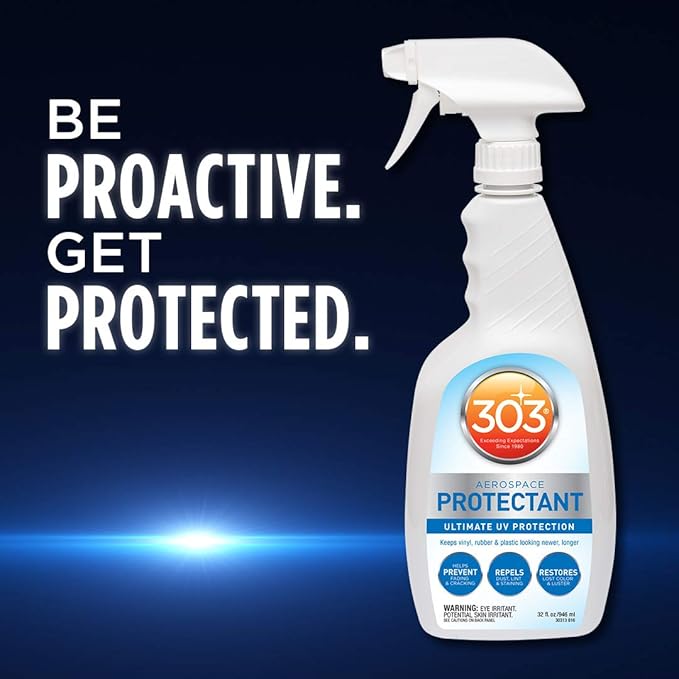 303 Products Aerospace Protectant Spray, UV Protection, Repels Dust, Dirt, & Staining, Matte Finish, Restores Like-New Appearance, Outdoor Cleaning Supplies 32 Fl. Oz. (6 Pack)