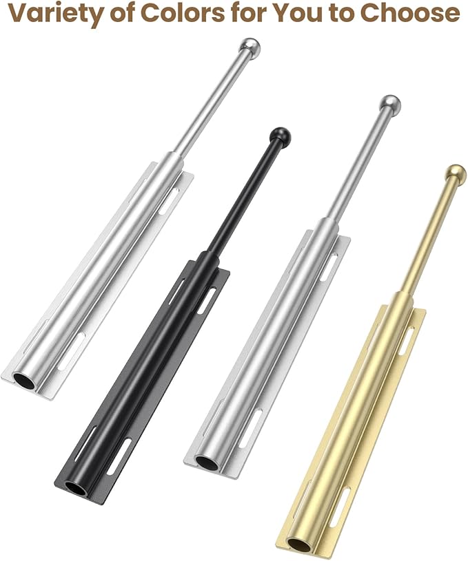 Valet Rod for Closet Pull Out, Retractable Slide Out Valet Rod Closet Organization, 12" Aluminum Valet Clothing Hanger Rods Perfect for Suits, Freshly Pressed Clothes, Matte Silver