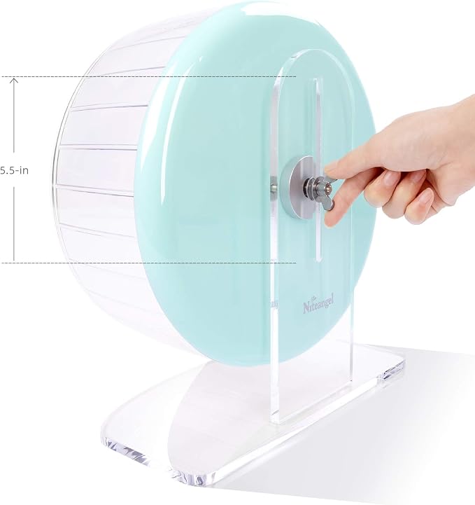 Niteangel Super-Silent Hamster Exercise Wheels: Quiet 11 inch Running Wheel | Can 11.6-15.4" Adjustable Height - No Bend Back Spinner Running for Dwarf Syrian Hamster Gerbils Mice Or Other Small Animal