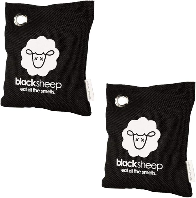 Black Sheep - Bamboo Charcoal Natural Air Purifying Bag - Eliminates Odors in Homes, Cars, Bags, Shoes, Closets & More - 200g (2)