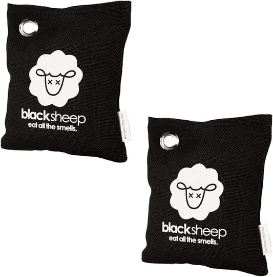 Black Sheep - Bamboo Charcoal Natural Air Purifying Bag - Eliminates Odors in Homes, Cars, Bags, Shoes, Closets & More - 200g (2)