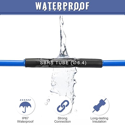 Heat Shrink Tubing Kit - Sopoby 3:1 Ratio Adhesive Lined, Marine Grade Automotive Industrial Shrink Wrap - Black 360 PCS