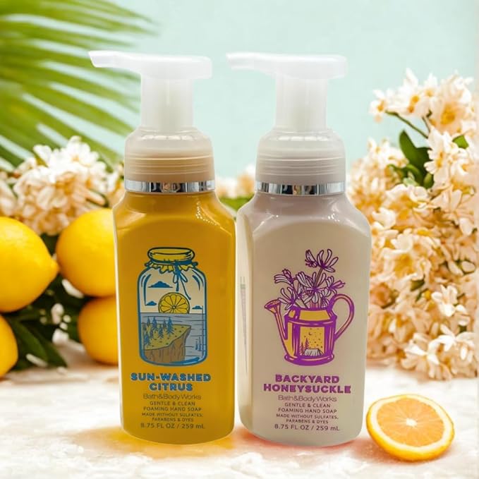 Bath & Body Works Gentle & Clean Foaming Hand Soap 8.75 fl oz (Sun-Washed Citrus & Backyard Honeysuckle)