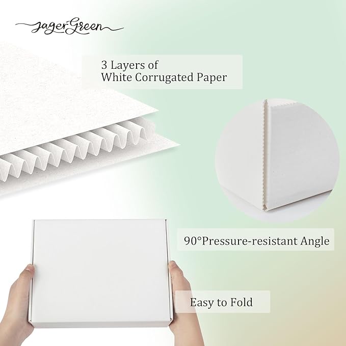 White Gift Box with Lid, 8.6x6.7x2.1 Inches Small Collapsible Gift Boxes with Seal Stickers for Birthday, Valentine’s Day, Bridesmaid Proposal, Wedding, Party Favor, Presents (Pack of 10)