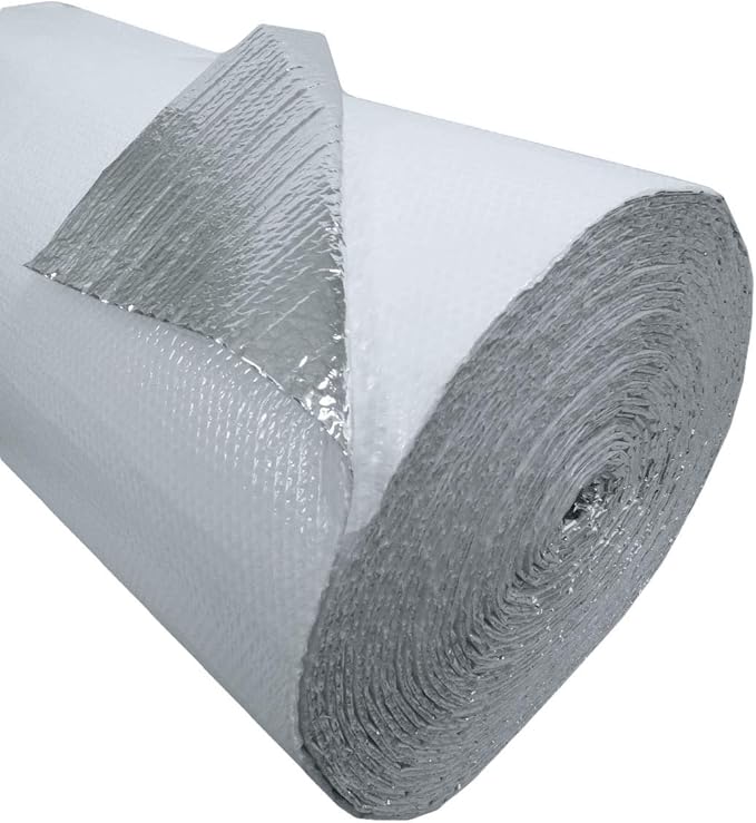 US Energy Products 48" x 100' White Double Bubble Reflective Foil Insulation Thermal Barrier R8