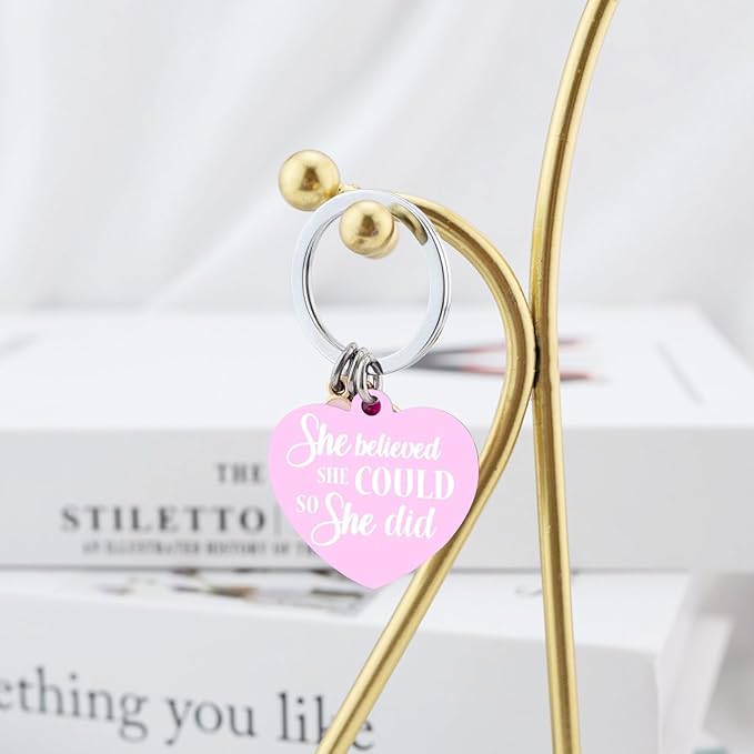 OEHEDOU Womens Girls Pink Keychain Inspirational Gifts For Women Teen Girls Daughter Trending Items Lovely Teen Girl Gifts