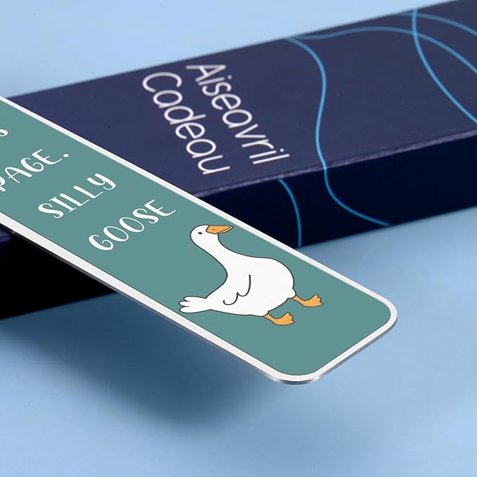 Aiseavril Cadeau Green Goose Bookmark - Stainless Steel - 1 pc for Book Lovers