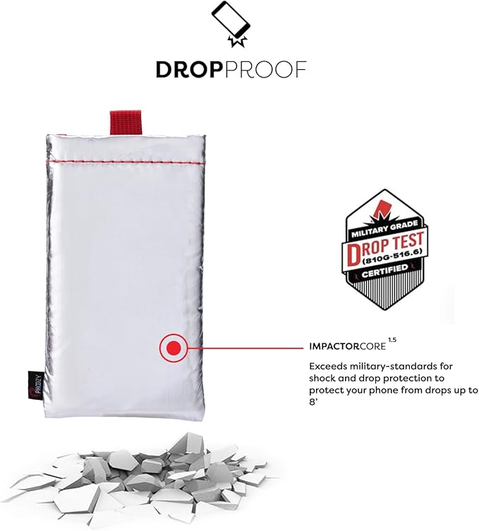 PHOOZY Apollo Thermal Phone Case | Insulated Phone Pouch Extends Battery Life 3X in Freezing Weather | Cold Resistant Drop Protection | Military Grade Water Resistant | Medium | Silver