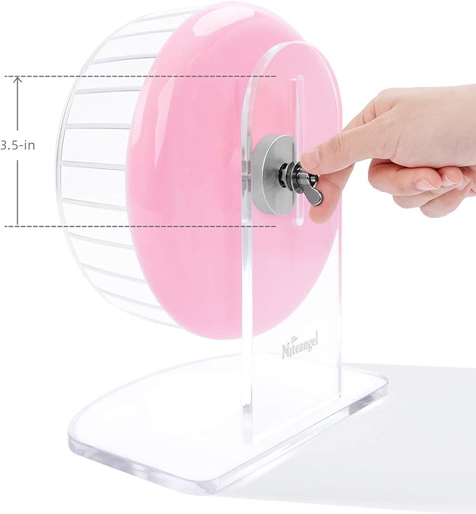 Niteangel Super-Silent Hamster Exercise Wheel: Quiet 8.2 inch Running Wheel | Can 9.1-11.8" Adjustable Height - No Bend Back Spinner Running for Dwarf Syrian Hamster Gerbils Mice Or Other Small Animal