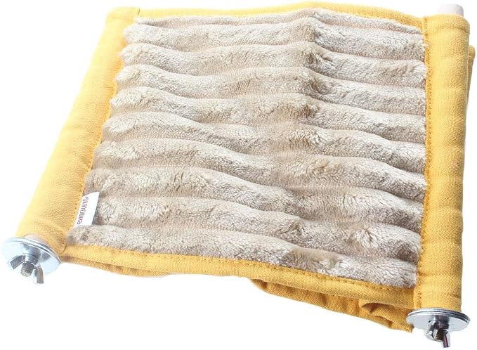 emours Double Bunkbed Hammock Sleep Bed Cage Play Platform with Warm Fleece for Hamster Mice
