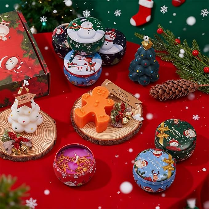 DIY Christmas Candle Making Kit, Make Your Own Scented Candles at Home with Wax Melter, Festive Molds, Soy Wax & Fragrances, All-in-One Wax Melts Kit for Holiday Crafting & Gifting