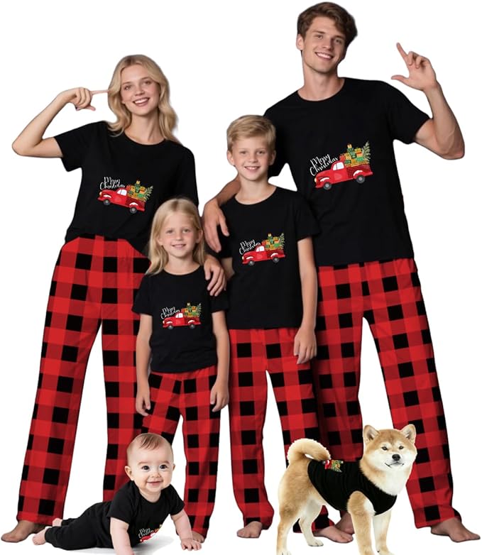 Family Christmas Pajamas Matching Sets Holiday Xmas Party Family Sleepwear Set Jammies for Couples