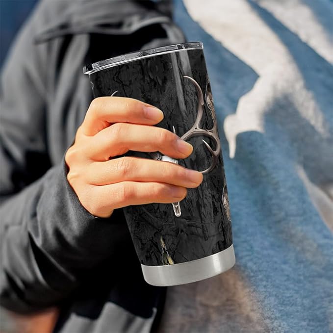 Hunting Tumbler 20oz Stainless Steel Insulated Coffee Travel Mug Cup for Men Hunter Gifts for Hunting Lovers on Birthday Christmas Fathers Day
