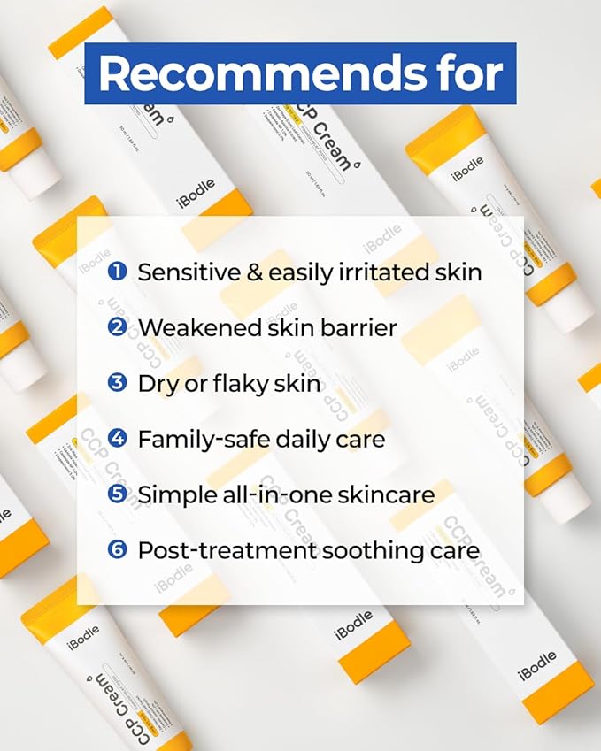 CCP Cream Korean, Itch Relief & Barrier Repair Moisturizer for Dry, Sensitive Skin, Gentle Formula Safe for Babies and Adults, Fragrance-Free 1.69 fl oz